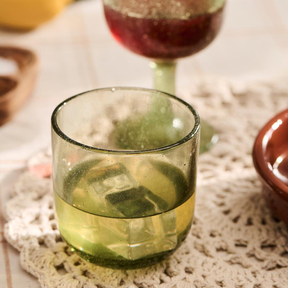 Стакан стеклянный Vercelli green bubbles, 225 см