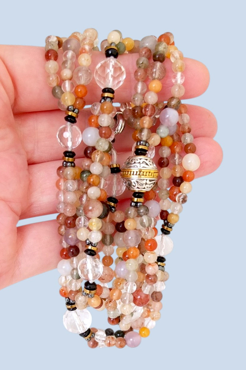 Бусы многоцветные из кварца