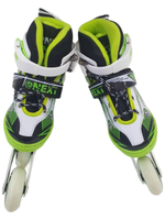 Коньки роликовые раздвижные 31-34, колеса полиуретан, ABEC7, зеленые