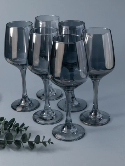 Набор бокалов для вина, 450 мл, 6 шт. серые