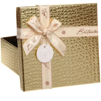 Коробка подарочная «Текстура» 21*21*8,5 см, шампань