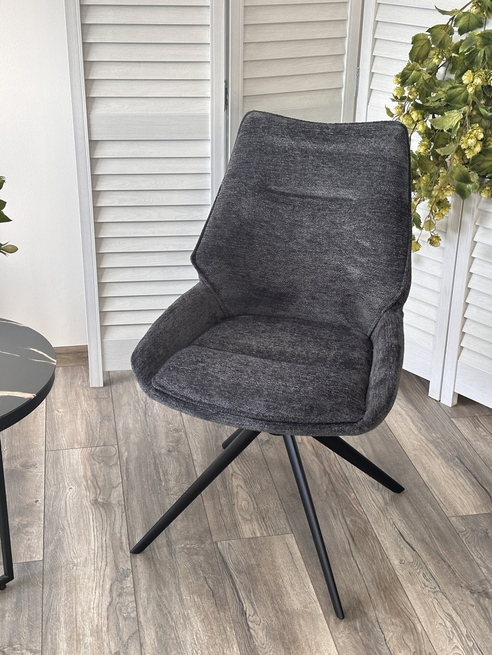 Стул OLAF 360 град. поворот. RAVEN18 Серый, ткань / Черный, ®DISAUR