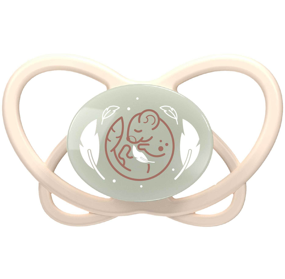 NIP Соска пустышка, силикон "Butterfly Night ", бежевый, размер 2 (6+)