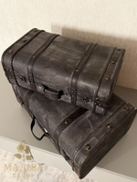 Набор из 2-х декоративных чемоданов темно-серый 39x24x16см/45x30x18,5см+5/6см ручка