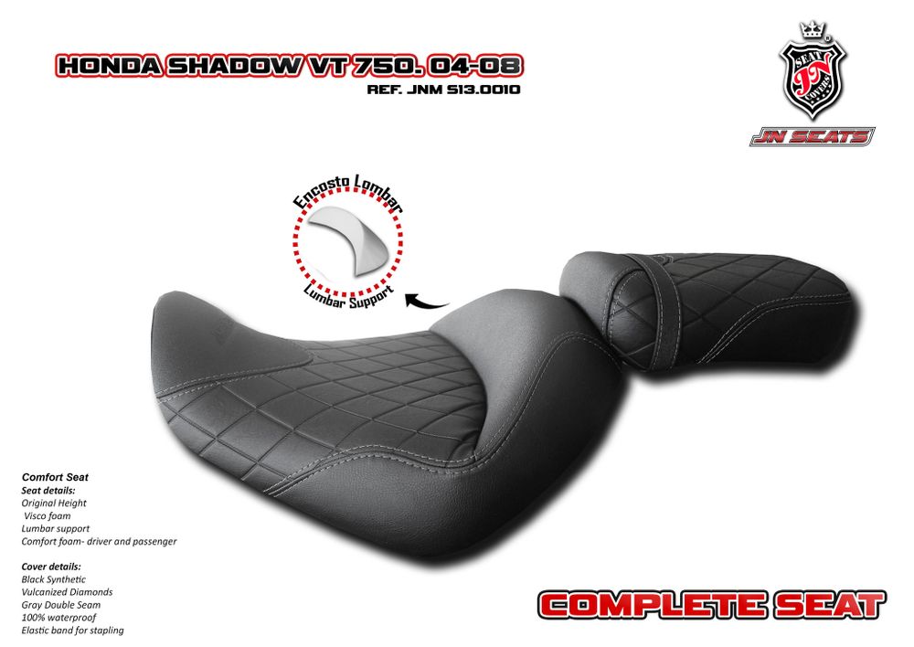 Honda Shadow VT750 Aero 2004-2008 JN сиденье Комфорт из поролона &quot;с памятью&quot; + вискоза
