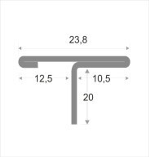 Профиль под плитку из нержавейки SL026-10,5H/12,5H глянец 2700 мм