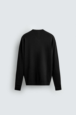 ZARA БАЗОВЫЙ ДЖЕМПЕР С V-ОБРАЗНЫМ ВЫРЕЗОМ, ЧЕРНЫЙ