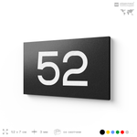 Табличка с номером 52 на дверь квартиры, для офиса, кабинета, аудитории, склада, черная 120х70 мм, Айдентика Технолоджи