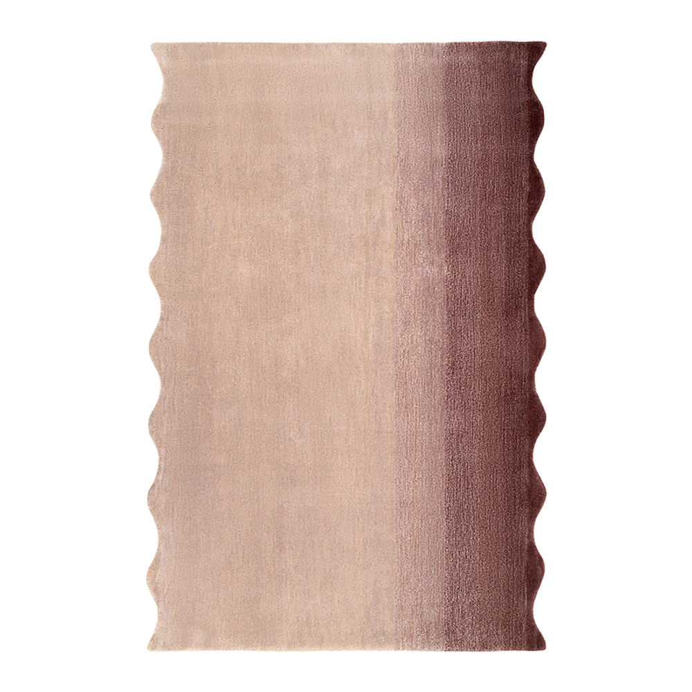 Ковер из шерсти over horizon цвета марсала из коллекции trendy ruffles, 120х180 см