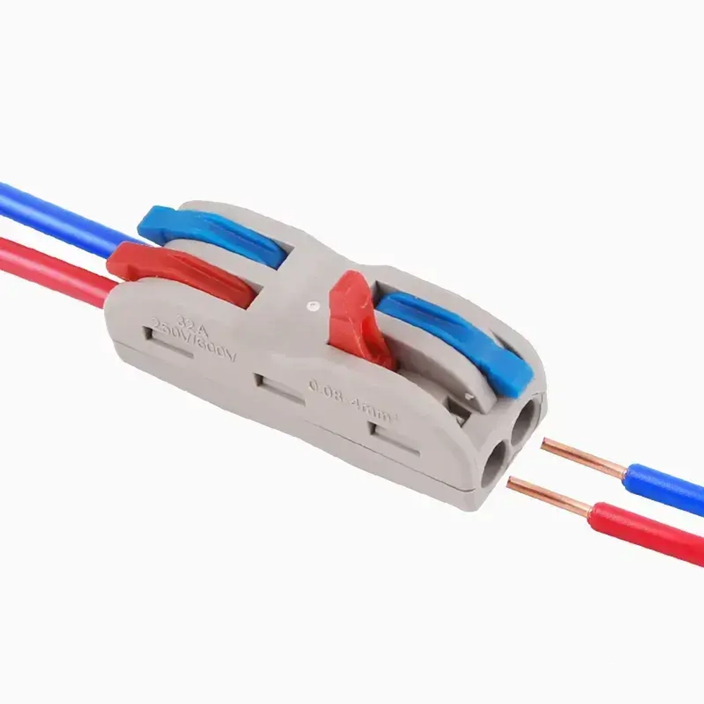 Клемма для соединения проводов 0,08-4 мм2, 32А, 2-х полюсная, 10 шт.