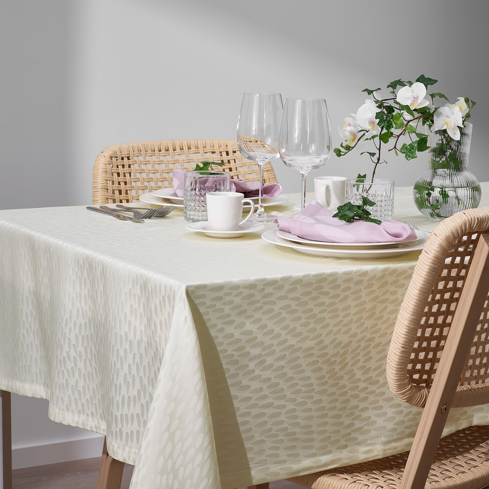 IKEA LIGUSTER  (ИКЕА ЛИГУСТЕР)  -  Скатерть, белый дизайн, 145x240 см