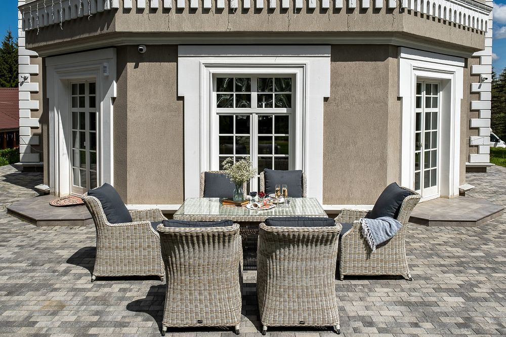 "Неаполь" обеденная группа плетеная из искусственного ротанга, цвет бежевый