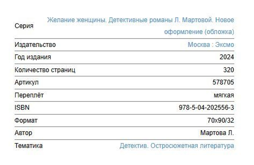Желание женщины. Детективные романы Л. Мартовой