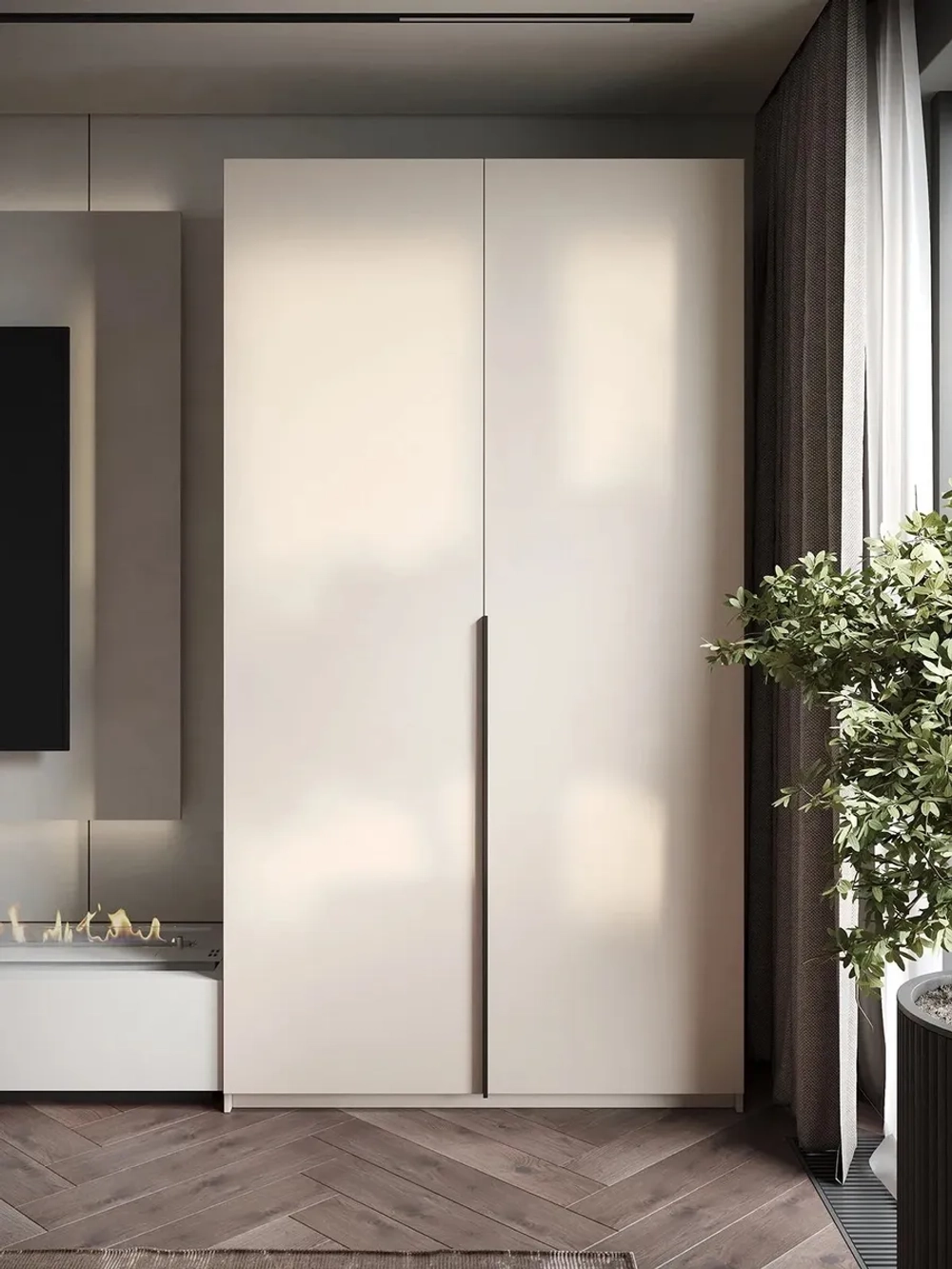 Шкаф Распашной Бежевый 121х220х52,5 SOHO