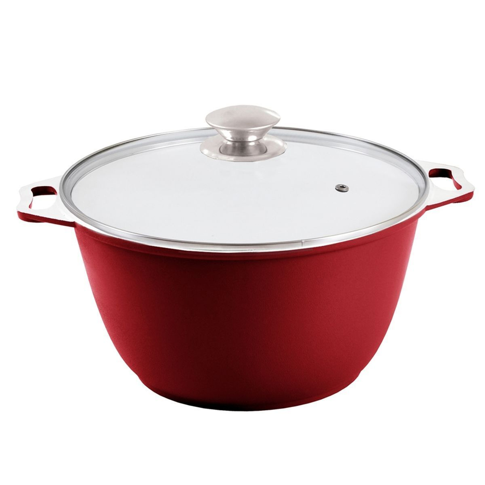 Кастрюля алюминий, 4 л, с крыш, Kukmara, к43б, бордо