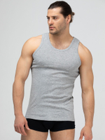 Уютная мужская майка в мелкий рубчик (Размер: XXL) (Цвет: черный)