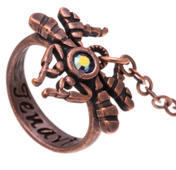"Барк" кольцо-браслет в медном покрытии из коллекции "Кассида" от Jenavi с замком карабин