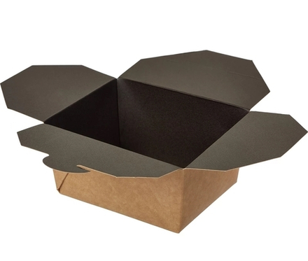 Контейнер бумажный Fold Box 600 мл, 130х110х65 мм, чёрный