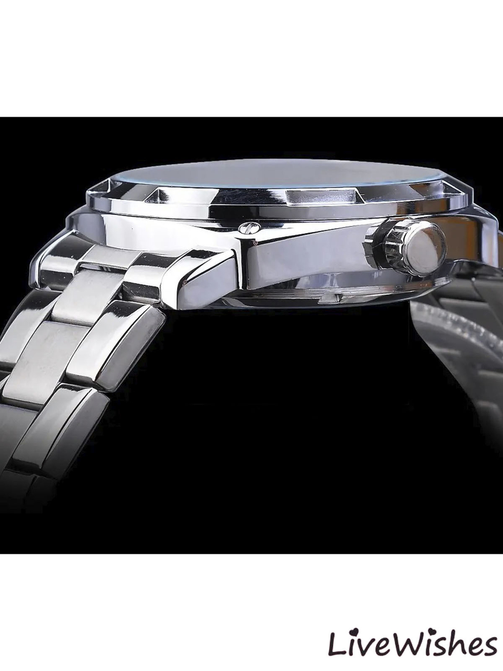 Часы наручные механические скелетоны FORSINING на металлическом браслете, серебристый W8990-01