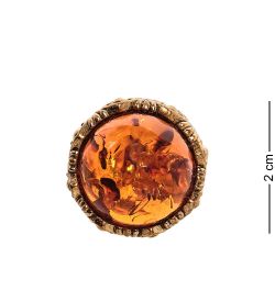 AM-2509 Кольцо «Театральное» (латунь, янтарь)