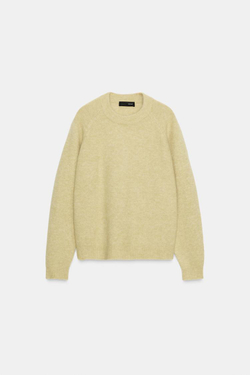 ZARA СВИТЕР ИЗ ШЕРСТИ И АЛЬПАКИ, СВЕТЛО-ЗЕЛЕНЫЙ