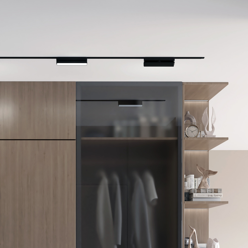 DK5363-BK Светильник для трека Air, серия Linear 2700-6500 со светодиодом, L230*W26*H60мм, 48V DC, 9W, RA?90, 120°, 2700-6500K, IP20, черный, алюминий