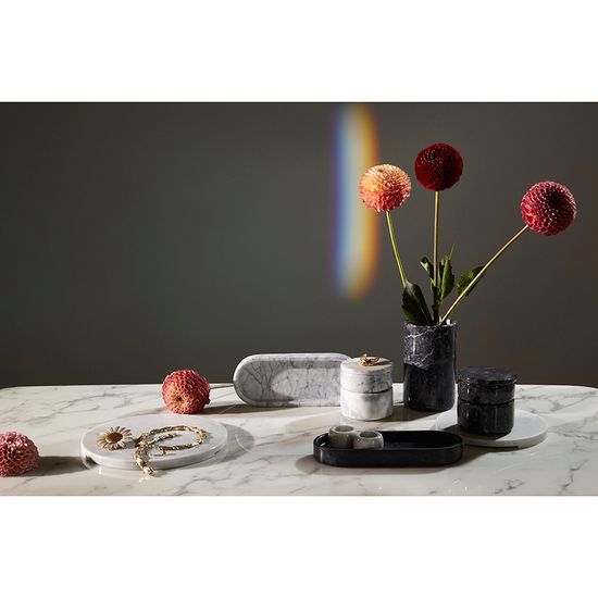 Поднос marm, 25х10 см, белый мрамор