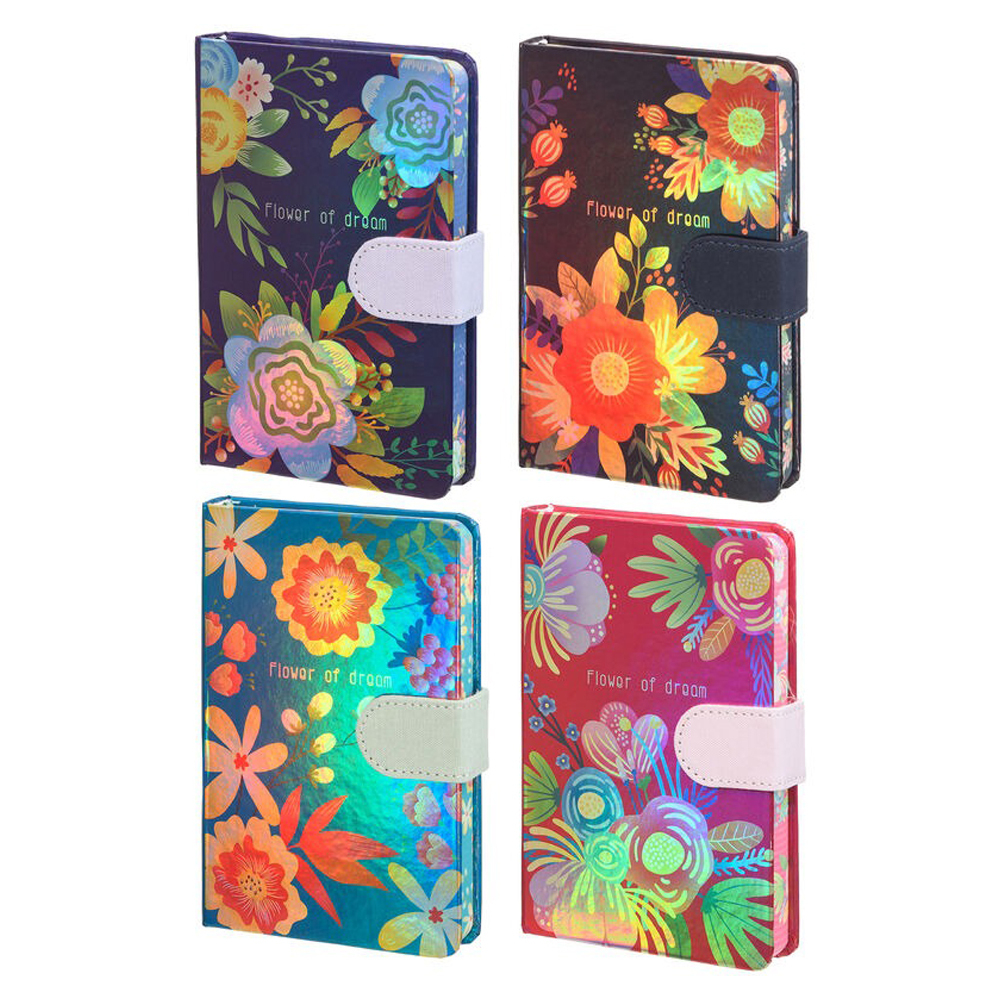 Записная книжка Basir на магните, формат А5, серия "Flower of Dream", переплет 7БЦ, 19*13 см, 112 листов, ассорти