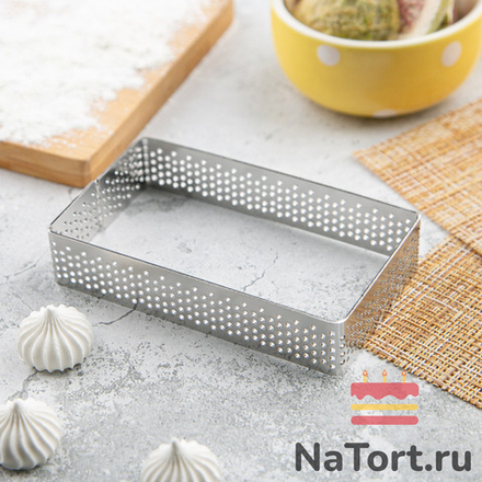Прямоугольник для выпечки перфорированный 9,8x5,5 см, h=2 см