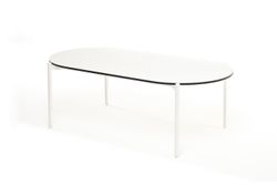 "Диего" журнальный стол из HPL 120х60 H40, каркас белый муар, цвет "молочный"