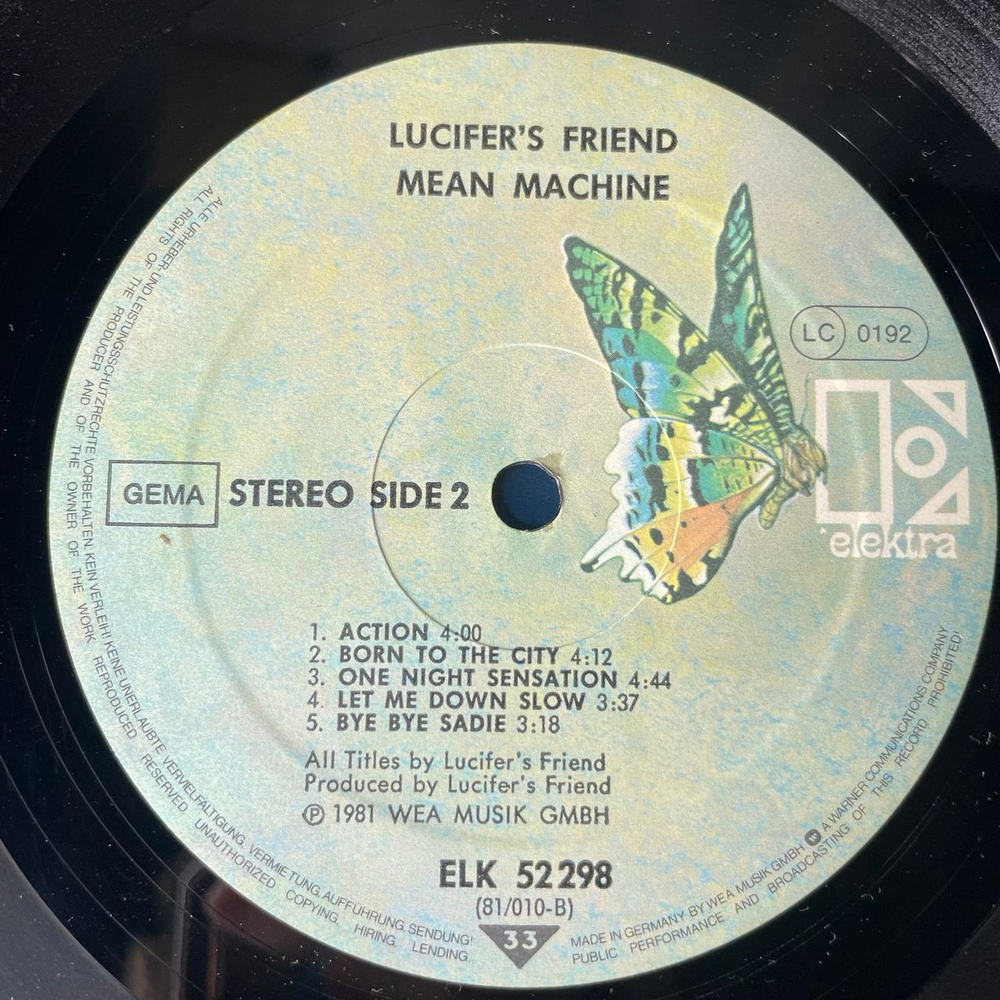 Винтажная виниловая пластинка LP Lucifer's Friend Mean Machine (Германия 1981)