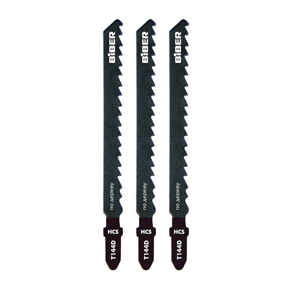 Пилки для электрического лобзика д/древ. 74/4мм 3шт БИБЕР