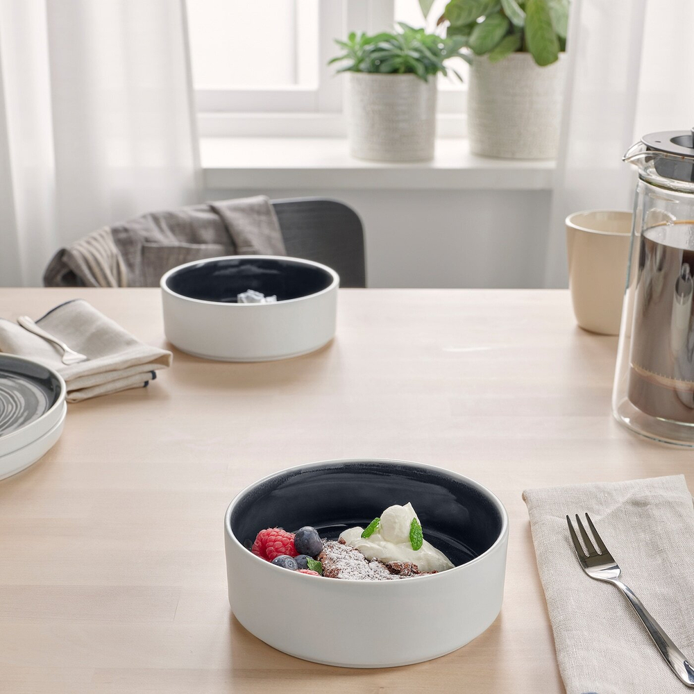 IKEA OMBONAD  (ИКЕА ОМБОНАД)  -  Миска, темно-серый, 15 см