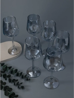 Набор бокалов для вина, 450 мл, 6 шт. Голубые