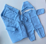 Муслиновый комплект на выписку лето "With Love" 4 пр. (Одеяло, пояс, комбинезон, шапочка) (Цвет: Серый)