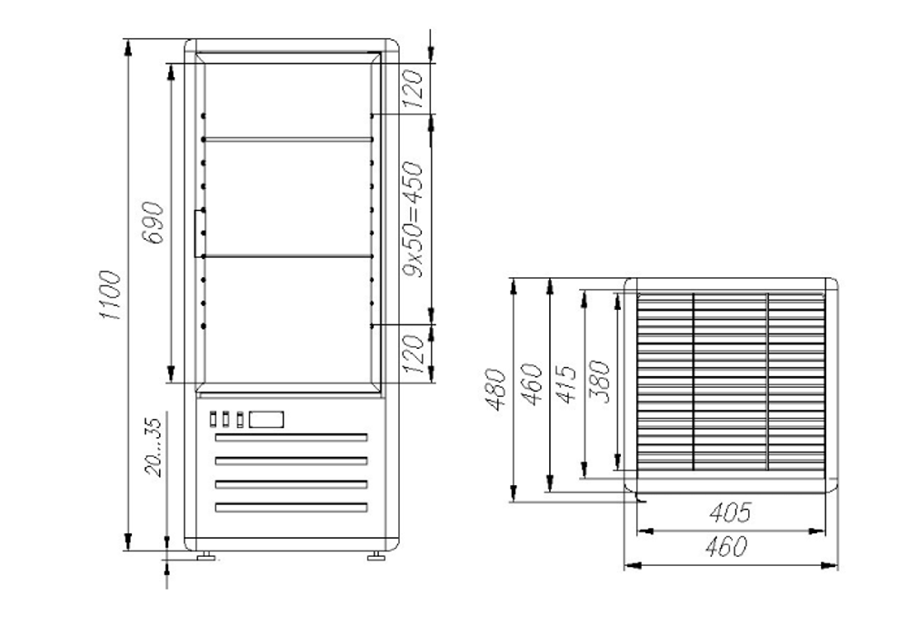 Кондитерская витрина CARBOMA R120C LATIUM (D4 VM 120-1)
