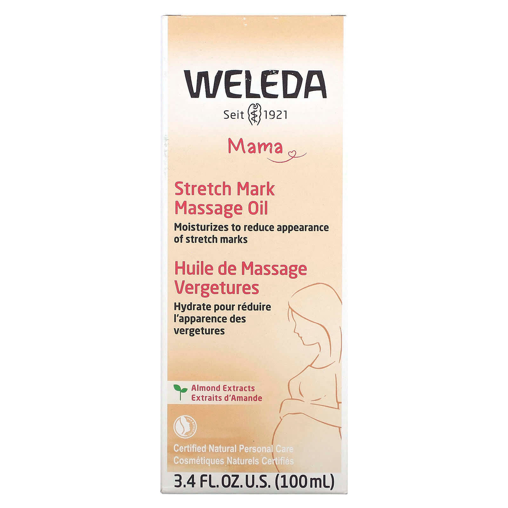 Weleda, Mama, массажное масло от растяжек, экстракты миндаля, 100 мл (3,4 жидк. унции)