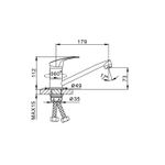 Смеситель для кухни 35к F4539-2-B FRAP (плоск.пов. излив, п/гайку, хром, силумин)