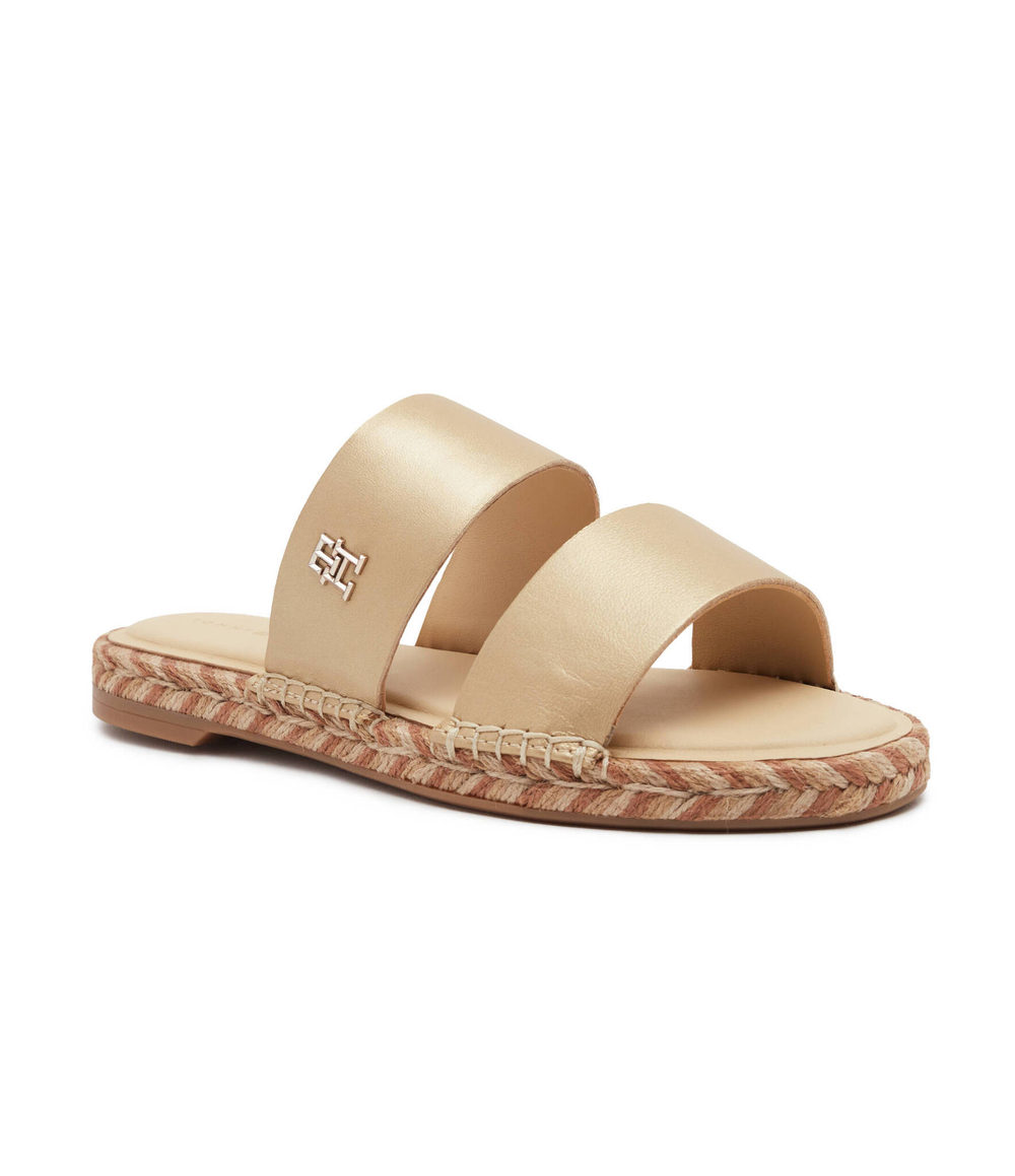 Кожаные шлепанцы Tommy Hilfiger - золотой(FW0FW07932)