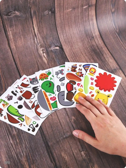 Аппликации для детей: развивающие наклейки с животными для малышей (А6, 9 листов)ющие наклейки для малышей А6