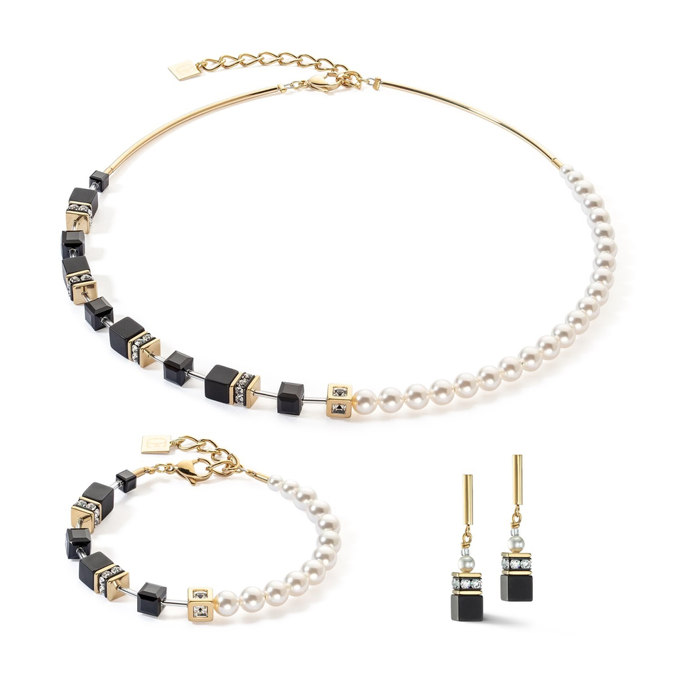 Серьги-пусеты Coeur de Lion Black-Gold 5086/21-1316