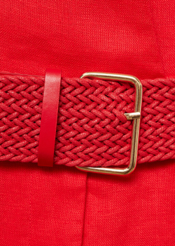 Рубашечный комбинезон изо льна с поясом