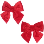 Бант на ёлку «Велюровый стиль» 12*15 см (набор 2 шт), красный