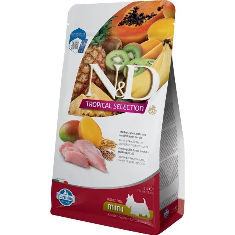 Сухой корм FARMINA N&amp;D Tropical Selection для взрослых собак мелких пород с курицей - 1,5 кг