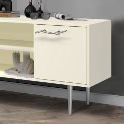 Тумба под ТВ Арт Колор matte 117см Стайл Сильвер Кремовый белый матовый