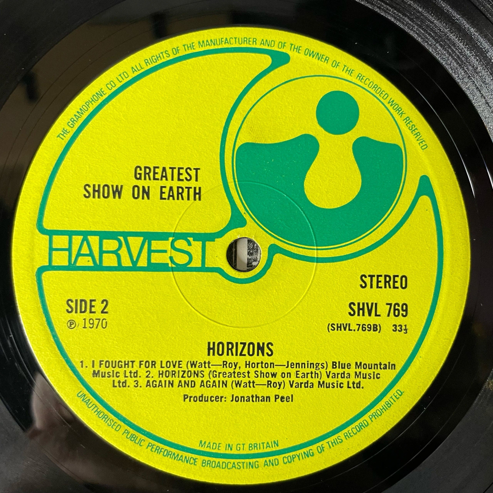 Винтажная виниловая пластинка LP The Greatest Show On Earth Horizons (Англия 1970)