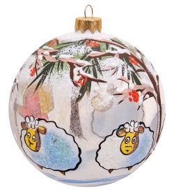 Элита НФШ-1447 Ел.украшение Шар «Козлик на прогулке» 100 мм