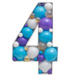 Каркас для аэромозаики Цифра 4, Белый, 100 см, 1 шт.