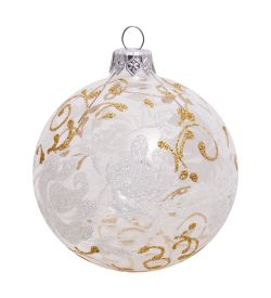 Элита НФШ-1437 Набор ел.украшений Шар 2шт «Белая роза» 80 мм