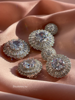 Пуговицы стразы серебро горный хрусталь